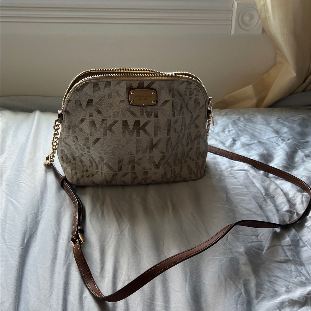 Michael Kors Tan and Brown Crossbody Bag - Picture 9 of 10